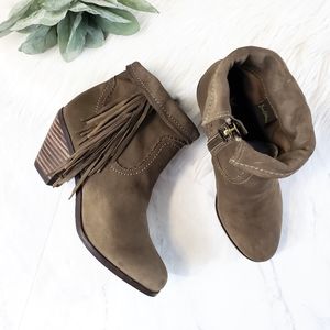 Sam Edelman Louie Brown Tassel Foldover Booties